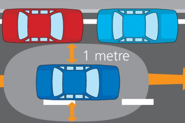 Quy định về khoảng cách an toàn khi lái xe ô tô 4 Căn khoảng cách an toàn 2 bên