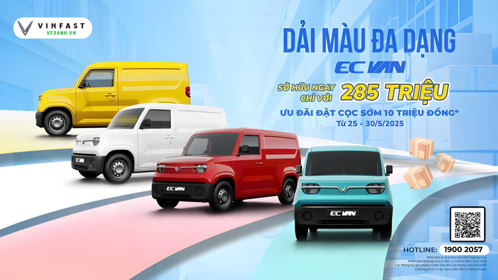 VinFast EC Van có mấy màu? 4 màu cá tính, giá từ 285 triệu 5 1900 2057 1