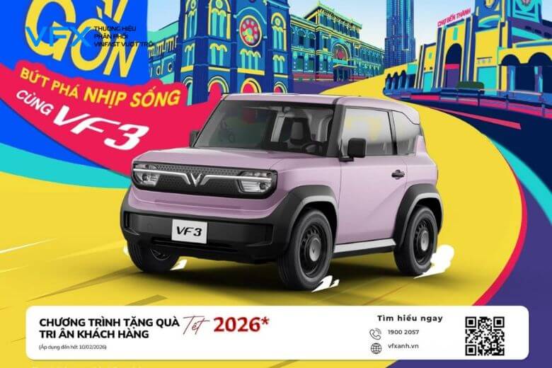 Chính sách ưu đãi VinFast VF 3 2026: Tại sao giới thượng lưu vẫn ưu ái chọn Mini car đi phố? 1 chính sách ưu đãi VF 3 2026