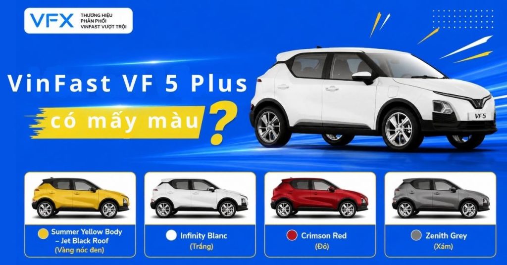 vinfast vf 5 plus có mấy màu