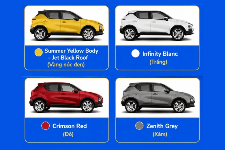 vinfast vf 5 plus có mấy màu