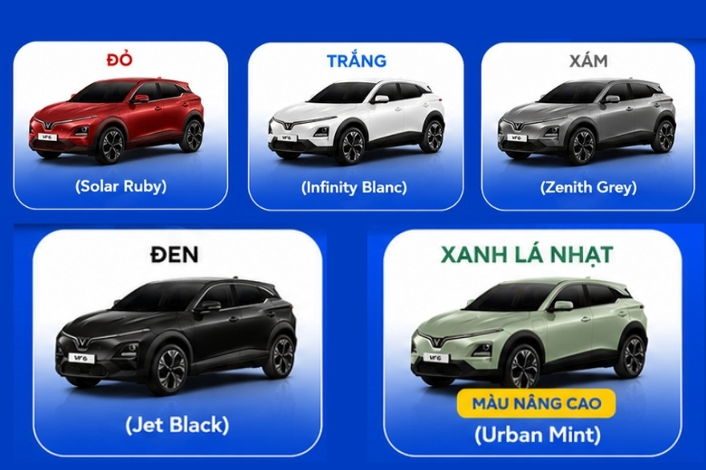 VinFast VF 6 Plus có mấy màu
